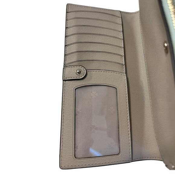 Kate Spade Spencer Continental Wristlet/Wallet Frosted Spearmint Snap Closure - Picture 5 of 8